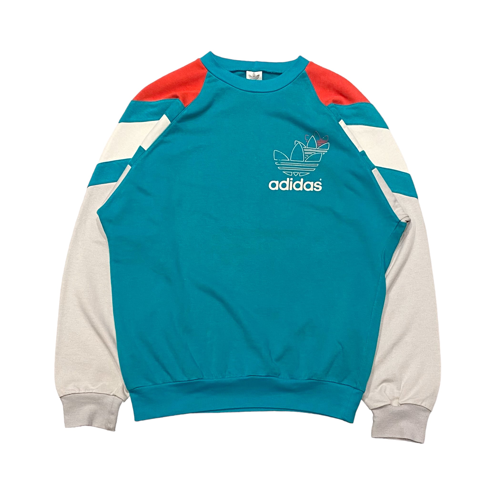 80-90's adidas Sweat S / アディダス トレフォイル ロゴ プリント スウェット トレーナー 古着 ヴィンテージ