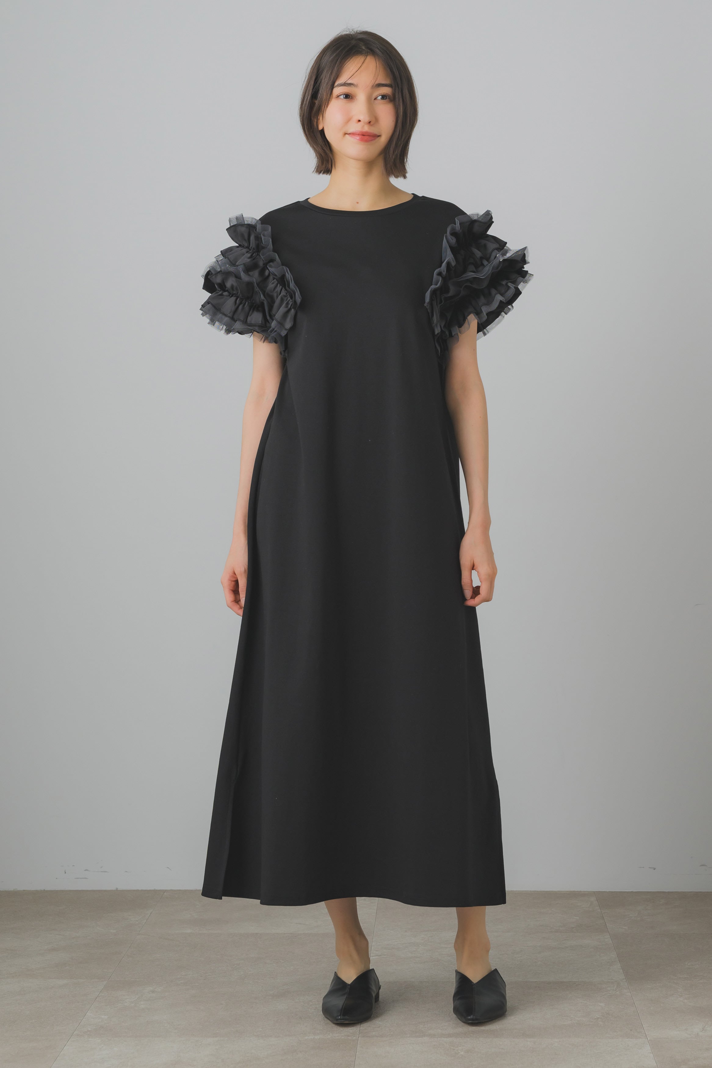 フリルスリーブカットOP 70060-7107 BLACK