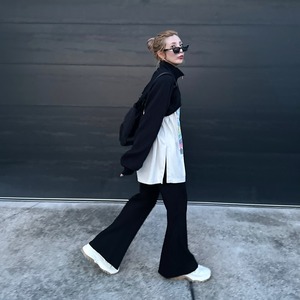 zipup fleece layer tops／black
