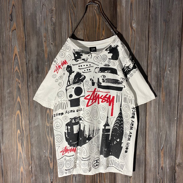 ［Stussy］00s front patterned T shirt