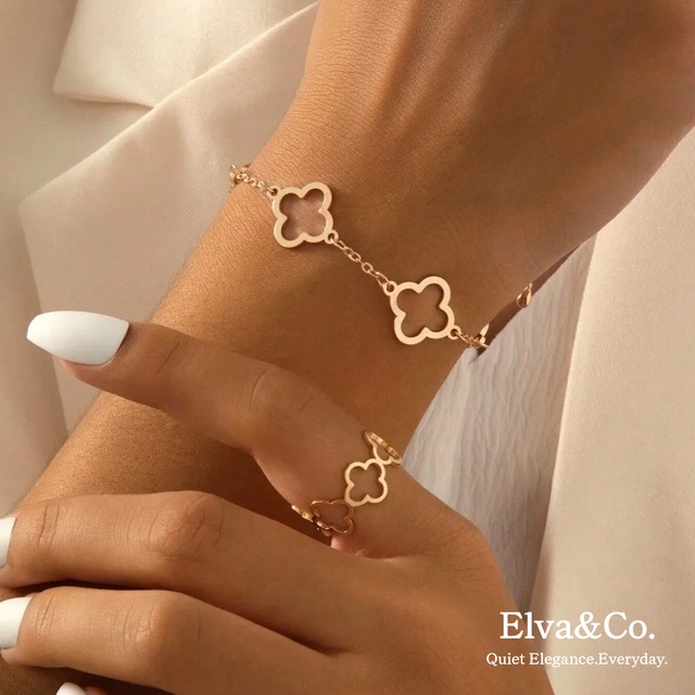 【数量限定】Classic Clover Bracelet RIng Set（クラシッククローバーブレスレットリングセット）