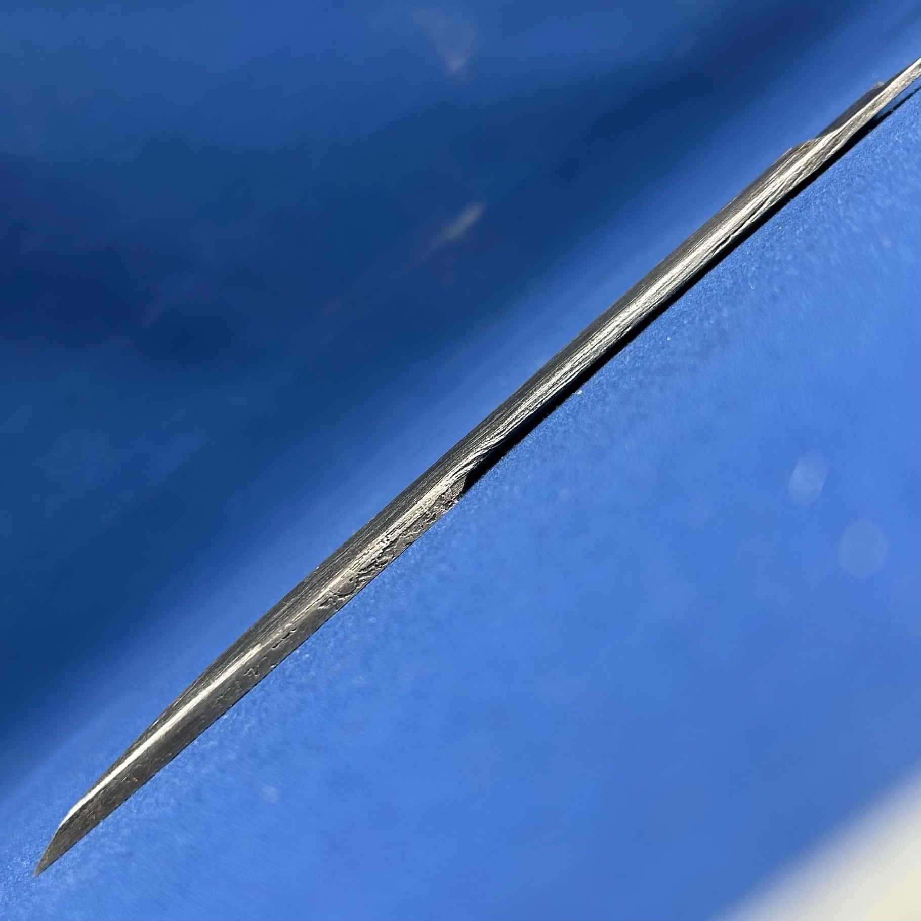 故)高木順一作 [清流 鮎/切出小刀] 全長194mm 刃幅50mm 桐箱付【長期