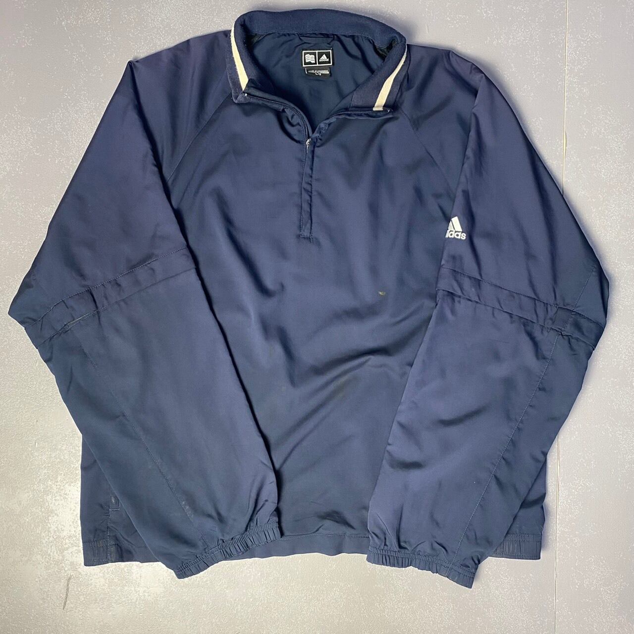 adidas アディダス ロゴ 刺繍 ウォームアッププルオーバー メンズL相当 古着 90s ヴィンテージ ビンテージ ナイロンジャケット【ナイロンジャケット】