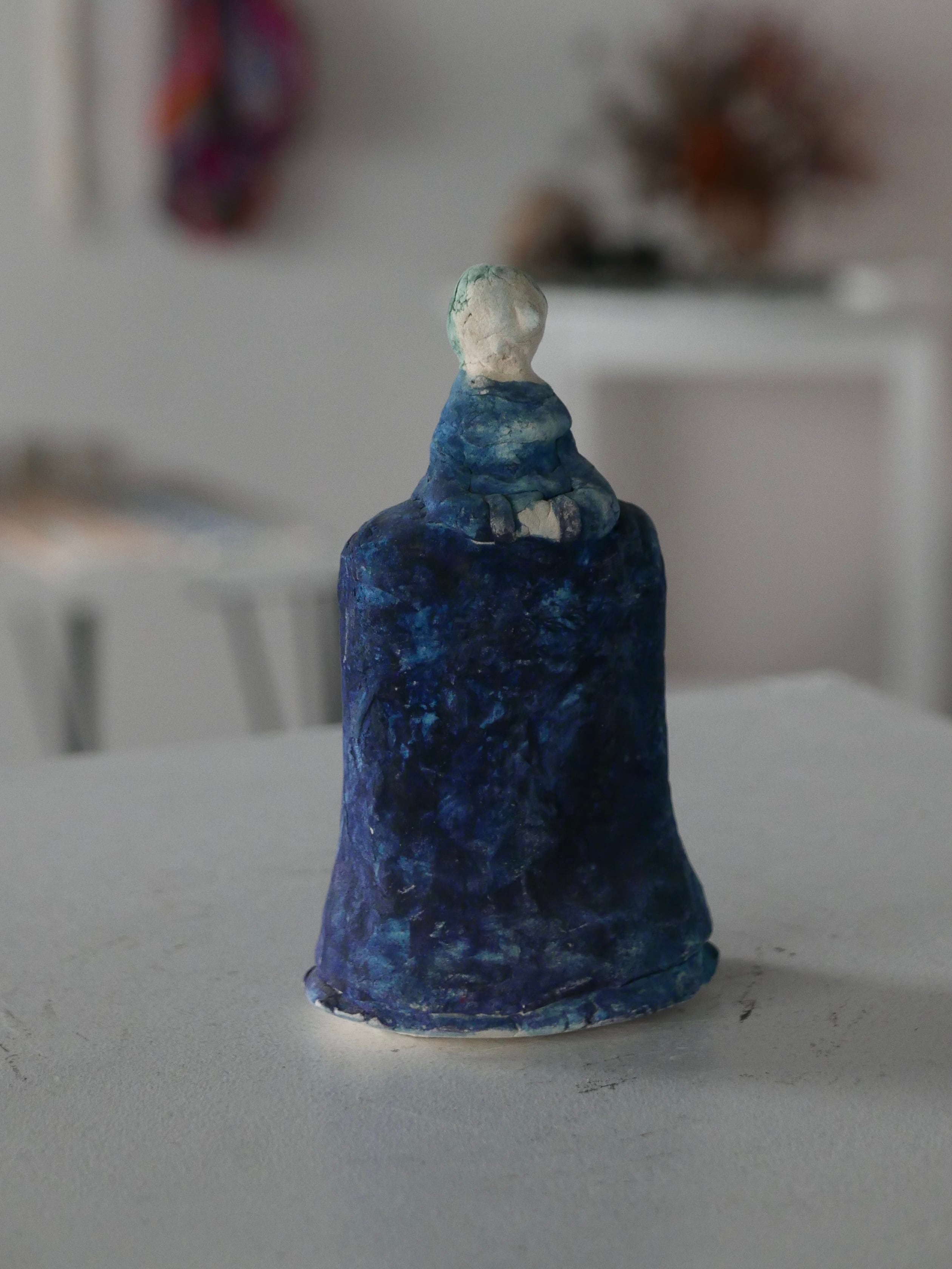 clay object , bluedress , old bottle
