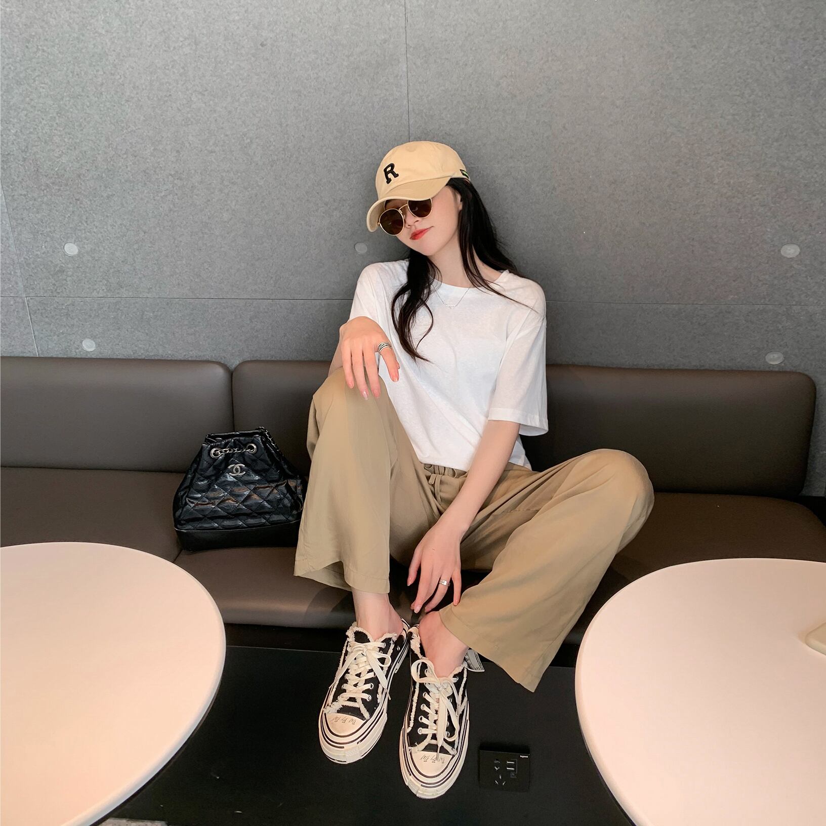 スプリングサマーカラーレッドTシャツ ホワイトトップス 春物 夏物 ピュア 6Du_Shop_Women30478666151