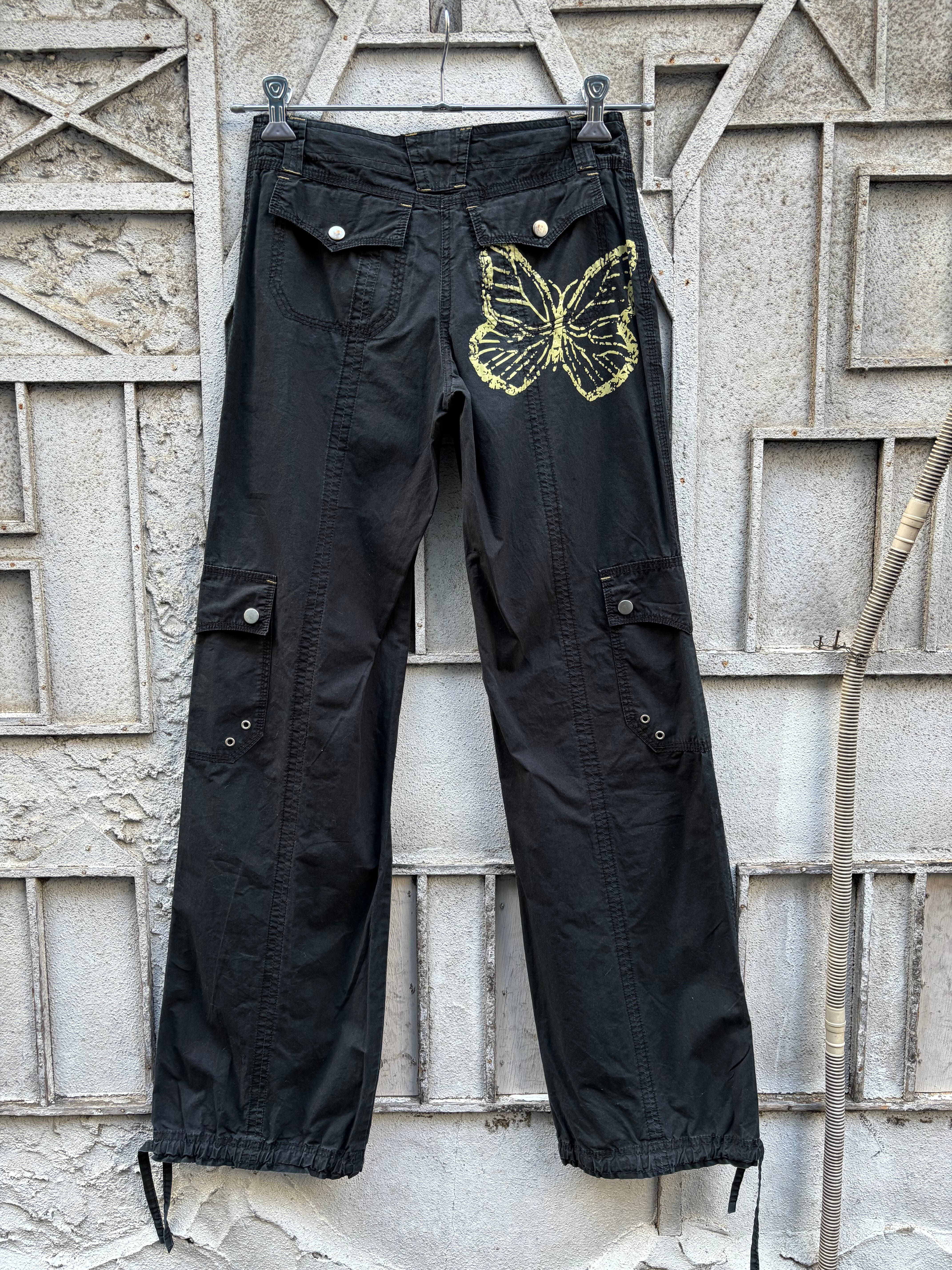 "BUTTERFLY" back print cargo pants