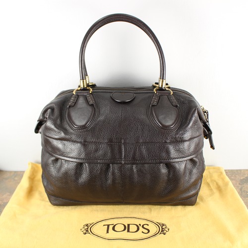 TOD'S LEATHER BOSTON BAG MADE IN ITALY/トッズレザーボストンバッグ