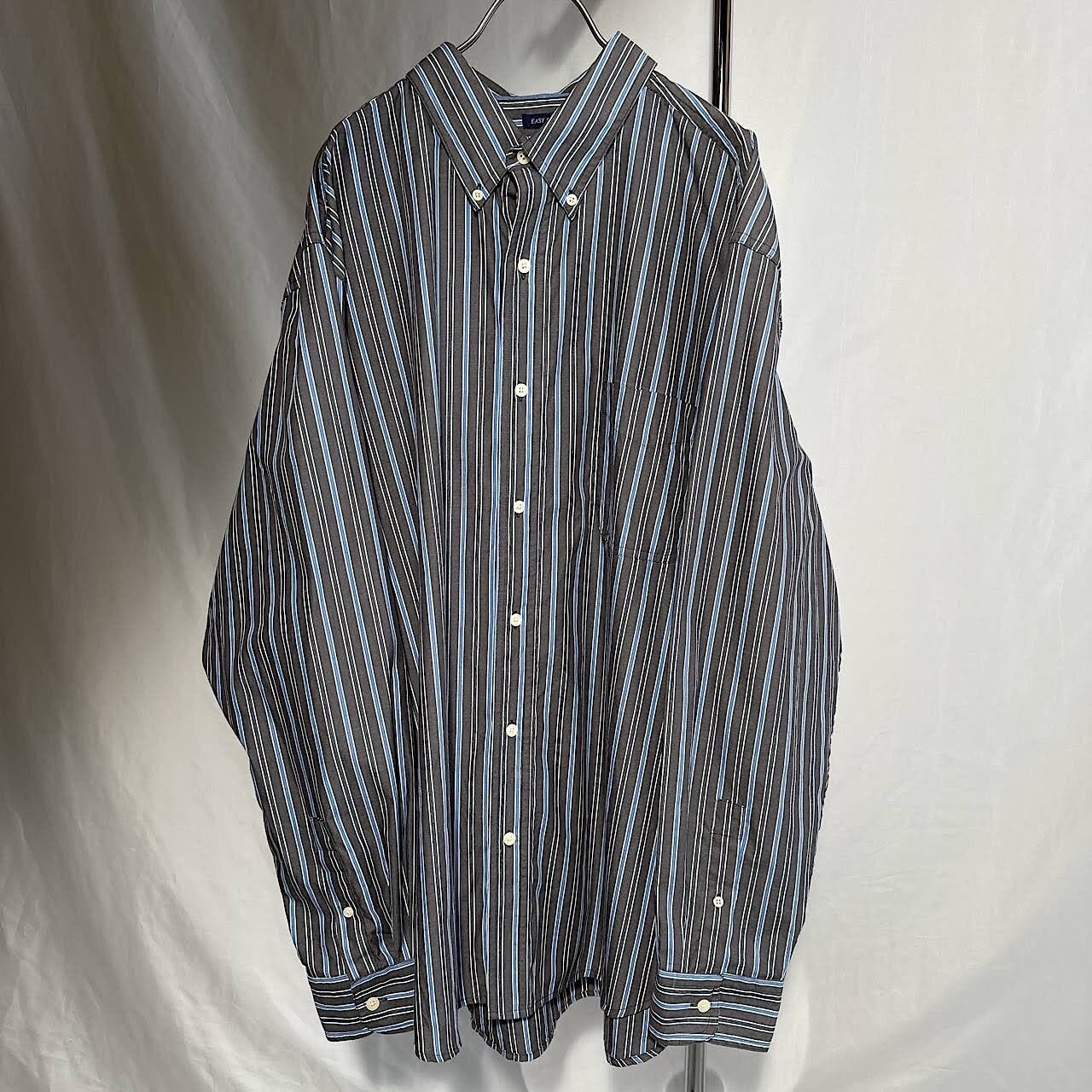 チャップス size:XXL ストライプ ボタンダウンシャツ 長袖シャツ 古着