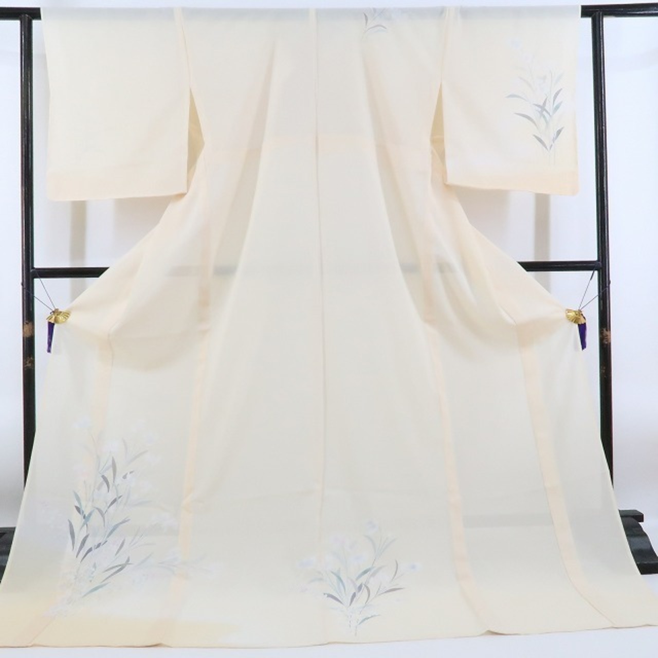 新品 絽 五泉 京友禅作家 関谷泰三 夏着物 正絹 仕付け糸付“風に揺らぐ 