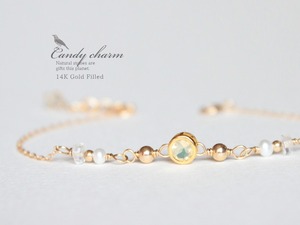 Candy charm Bracelet 14KGF Opal