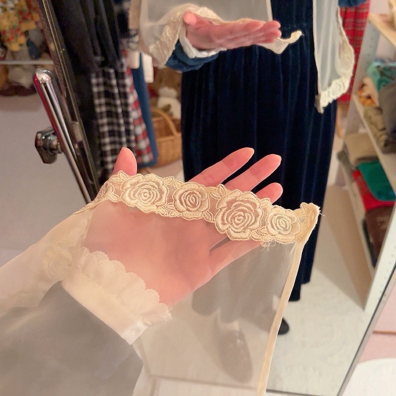 rose lace cream tulle cape