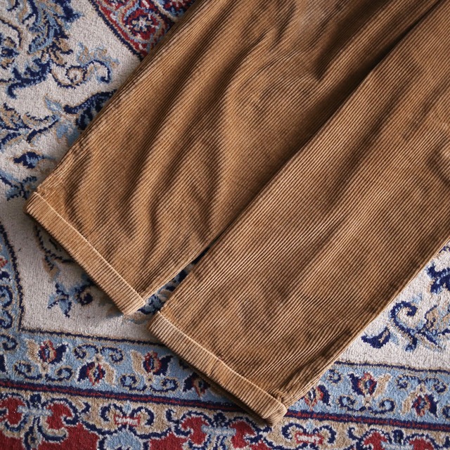 "OLD GAP" 2-tuck tapered silhouette brown wide corduroy pants