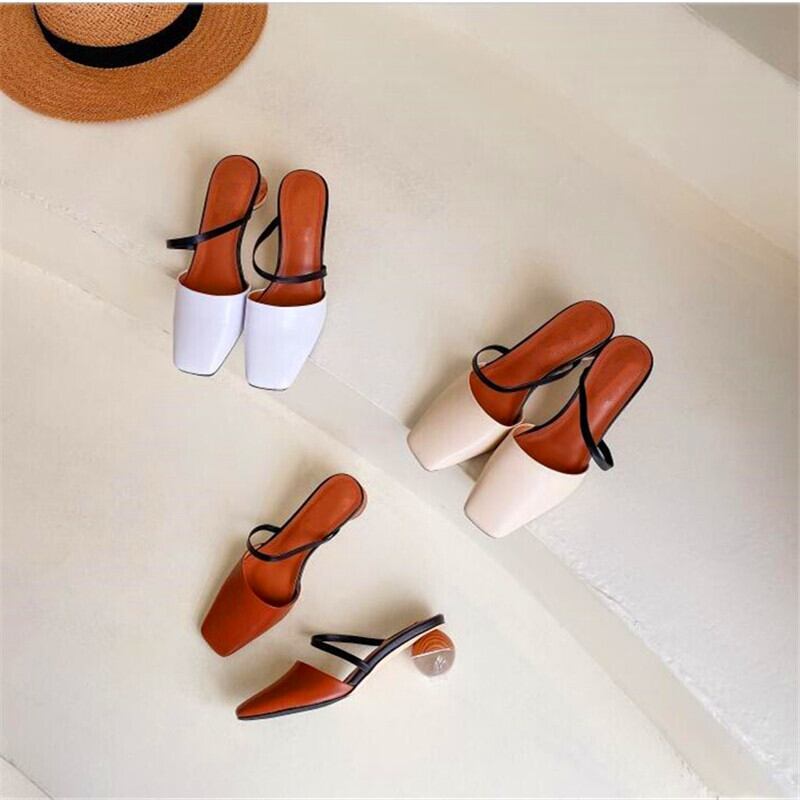 【新作】【送料無料】 ボールヒールファッションセクシースクエアトゥレディースハイヒールホワイトベージュブラウンストラップハイヒール春と秋のパーティーハイヒールの女性 靴 シューズ スプリング 春物 オータム 秋物 スクウェア 10b331204998962