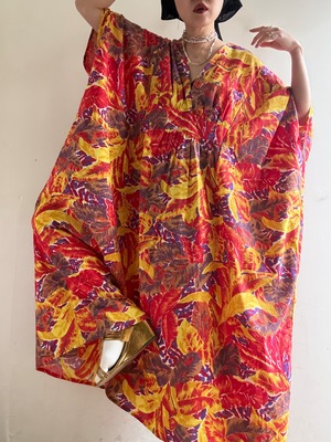 "Archives" 1970s Material Vintage Caftan Dress