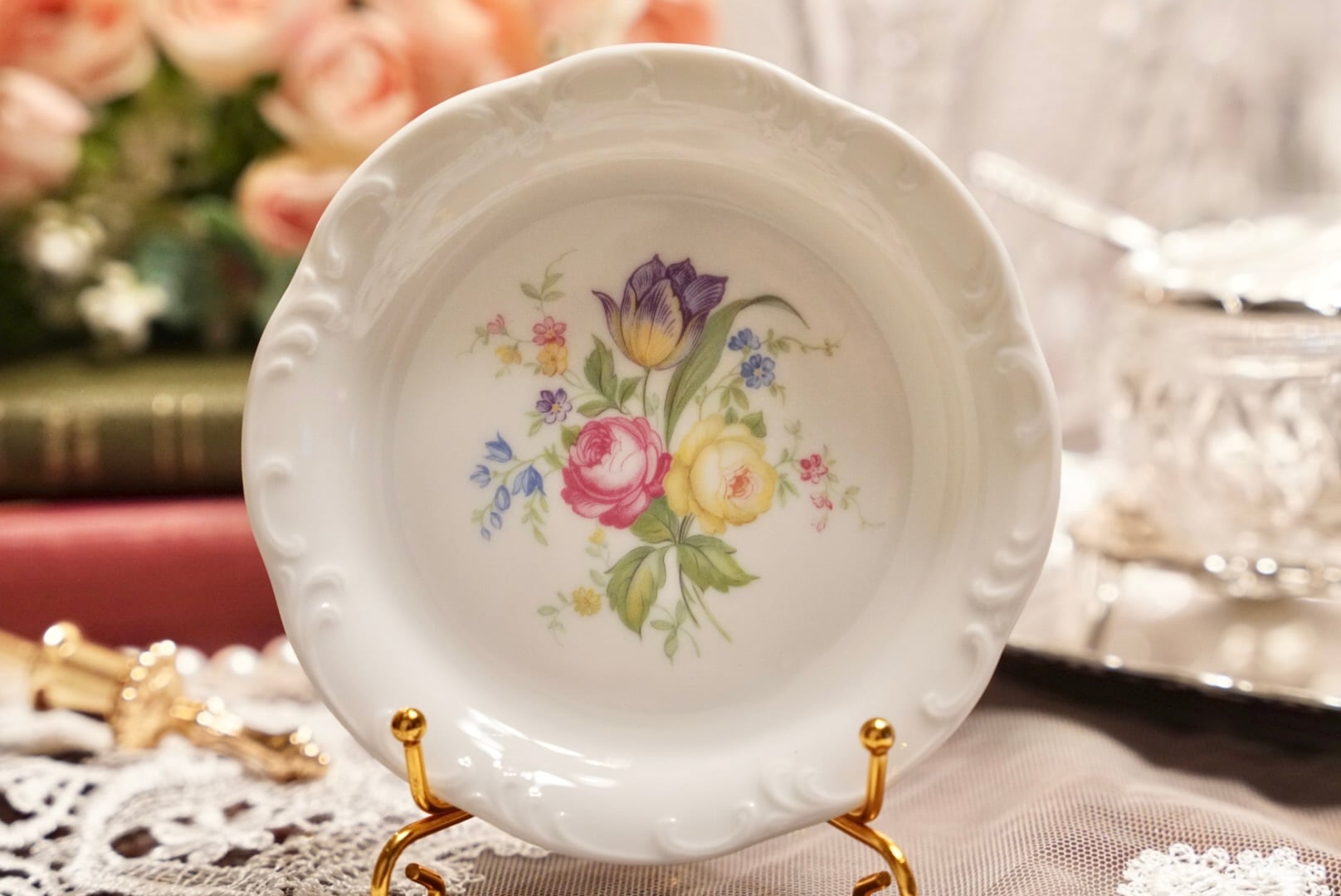 陶器　ドイツ　ローゼンタール　クラシックローズ　　金彩　花柄　ケーキ皿　6枚 A 【Rosenthal】ローゼンタール クラシック 花柄 11cmプレート