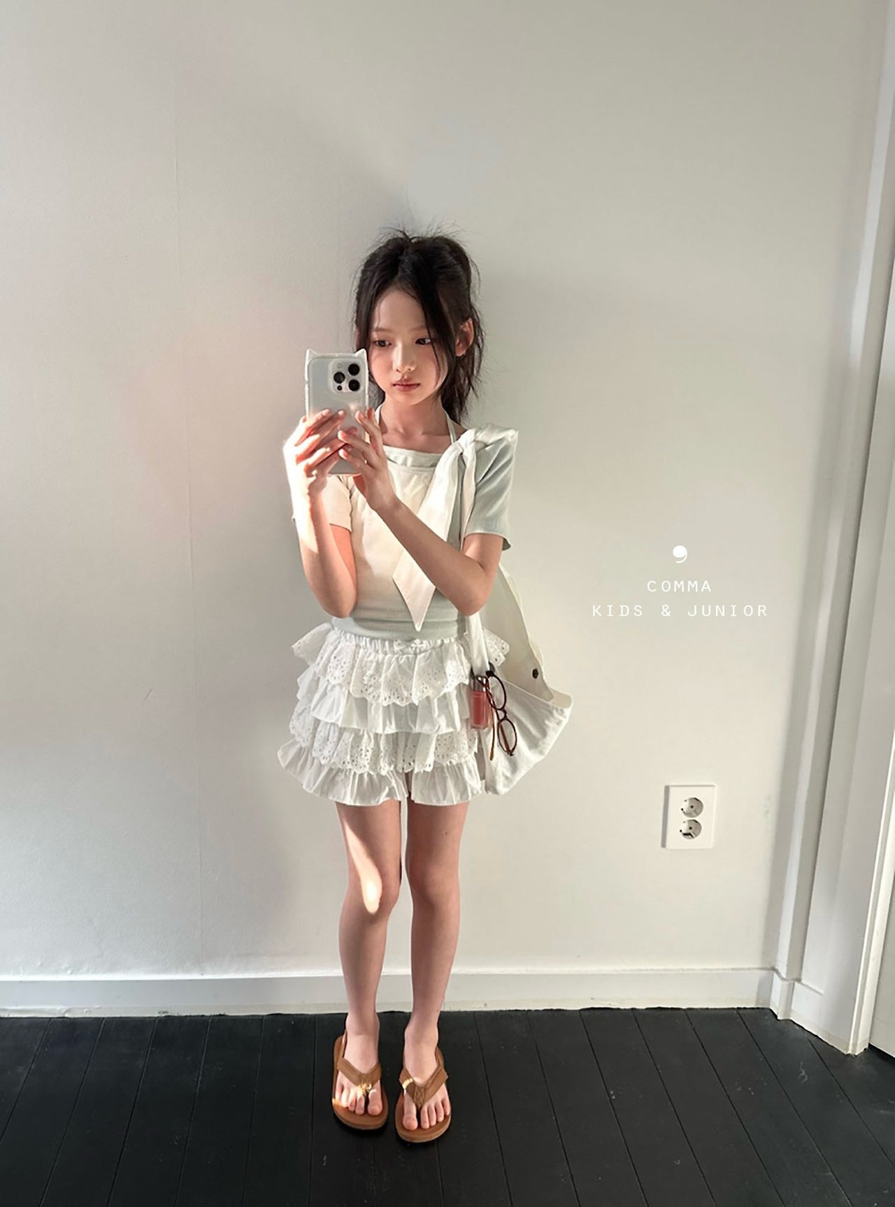 [COMMA] Strap Tee (160/170) / [콤마] 끈티 (160/170)