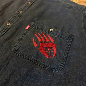 ナスングワム【Nasngwam】Indian motif Denim Shirt　2XLサイズ