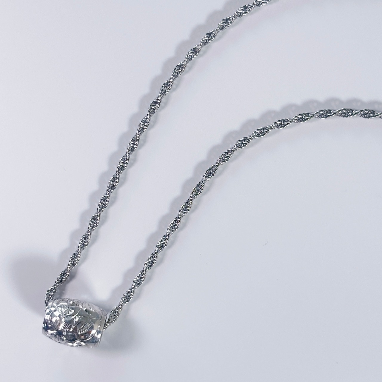 Classic Barrel Necklace -Silver-