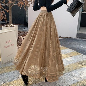 フラワーレース フレア ロング スカート 10294