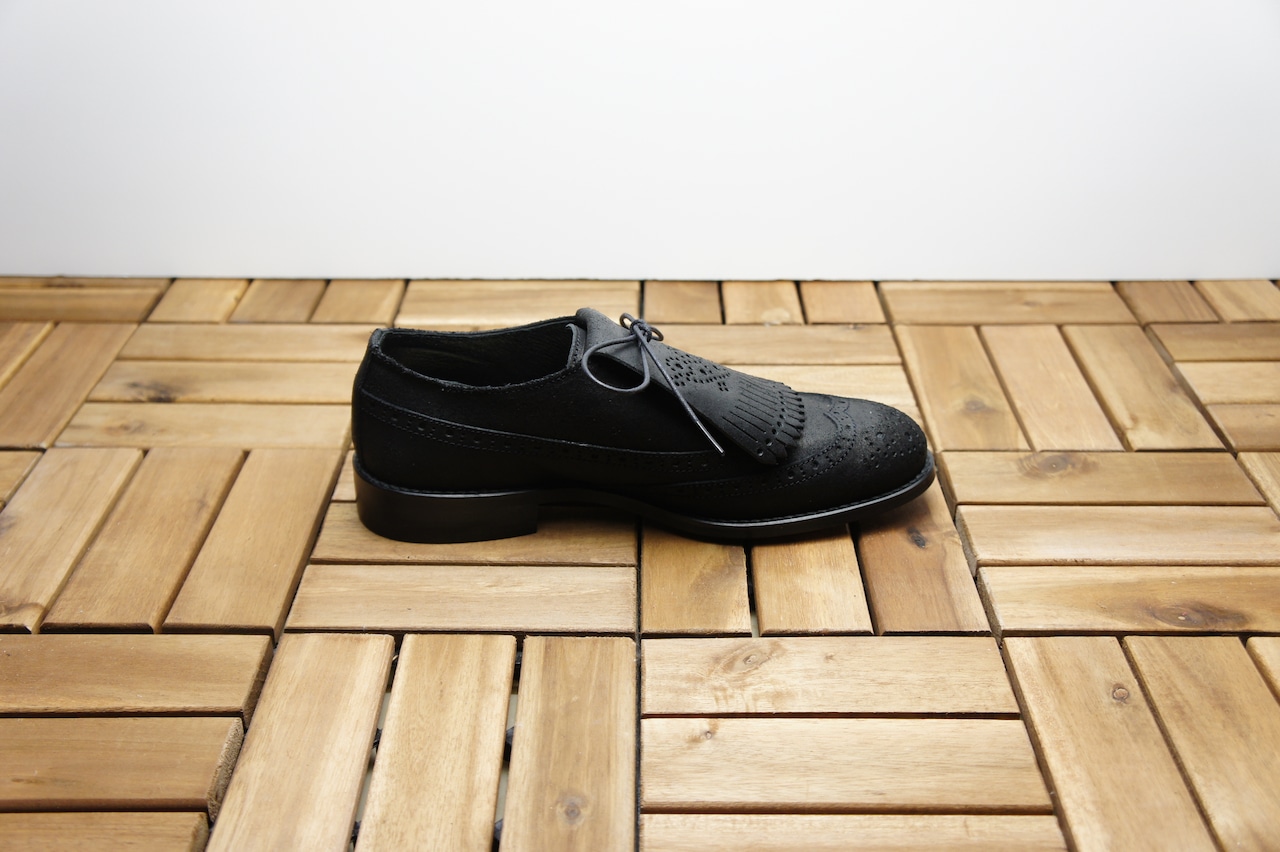 FULL BROGUE SHOES with KILTIE TONGUE (WAXED SUEDE)