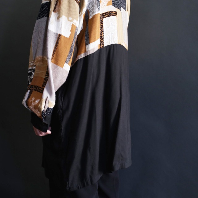 switching art design l/s rayon shirt