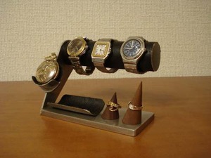 腕時計スタンド　腕時計スタンド おしゃれ　腕時計スタンド 高級　ウオッチスタンド　3本掛け腕時計スタンド＆懐中時計、ダブルリングスタンド　