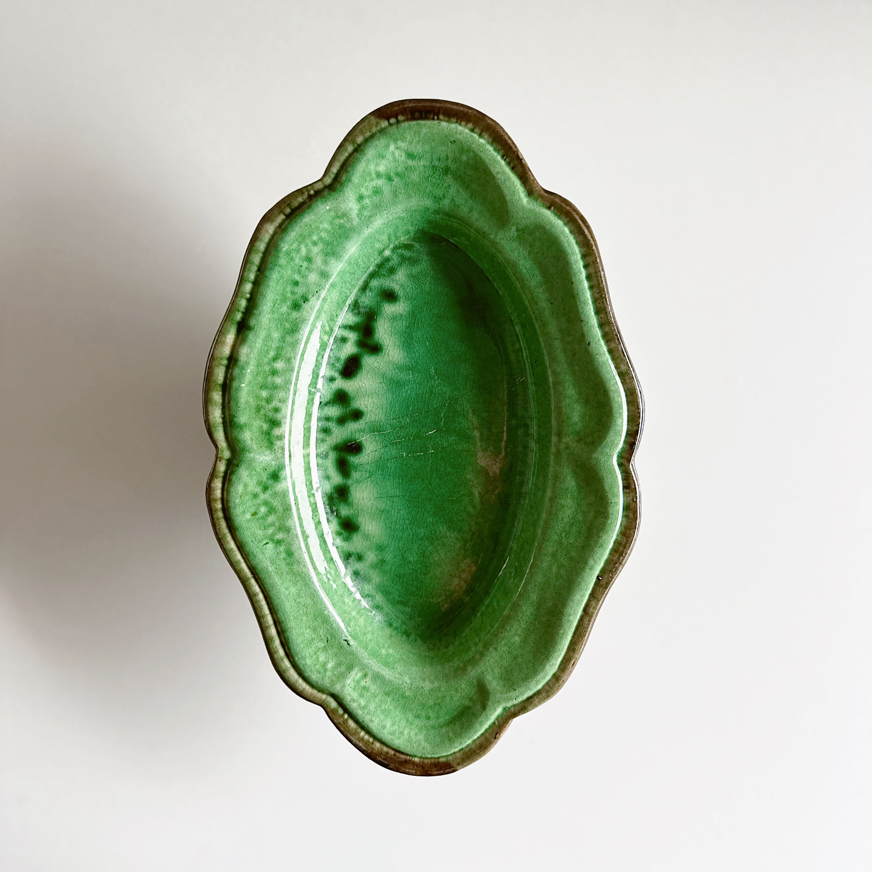 オクトゴナル ラヴィエ フランス 南仏陶器 緑釉 A 南仏陶器 緑釉