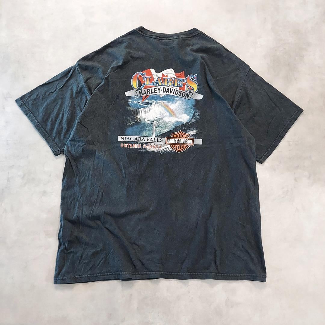 ハーレーダビッドソン プリントTシャツ 00s カナダ製 2XL 黒 14347 | fuufu