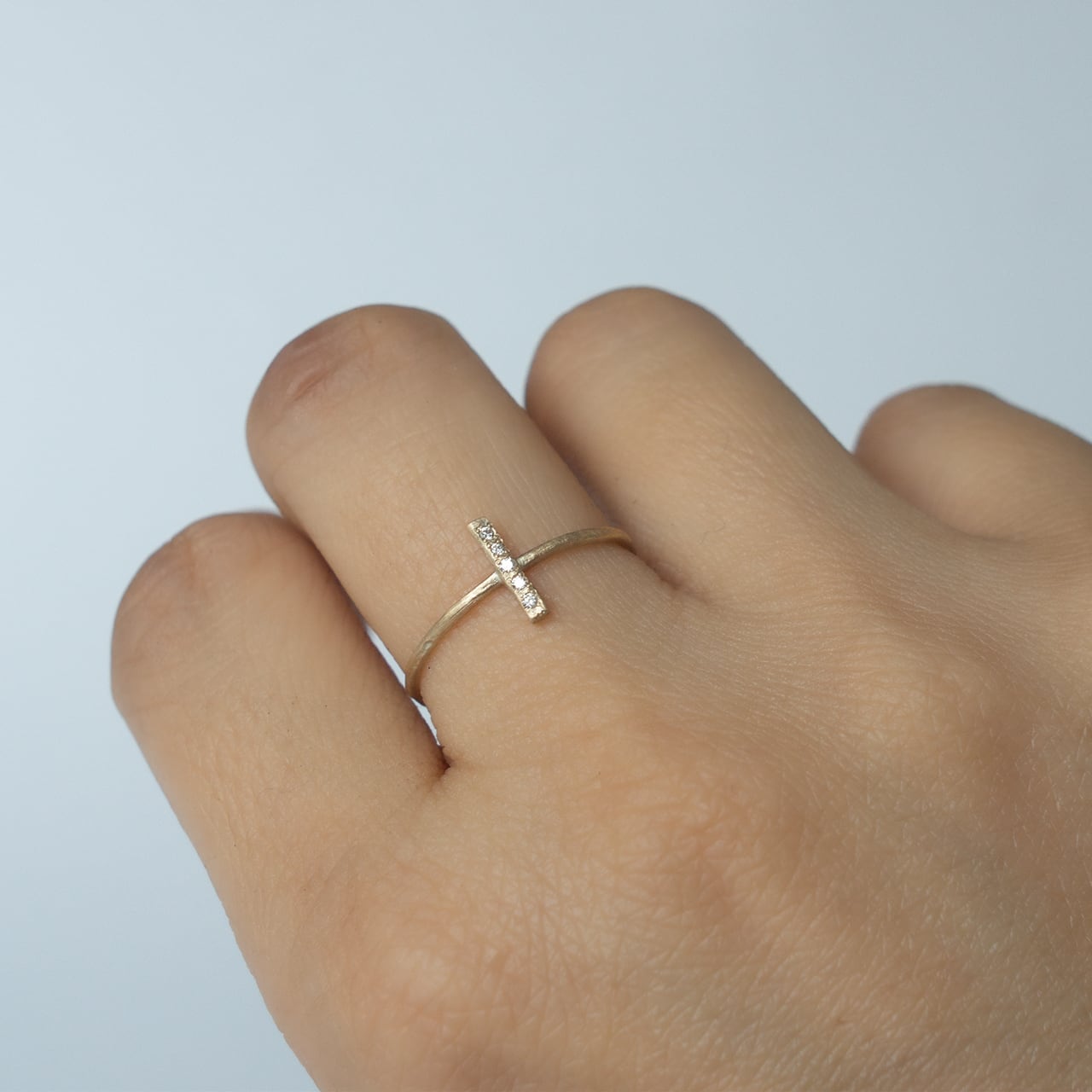 Rock Bar Cross Ring S K10 | Kumiko Taya jewelry