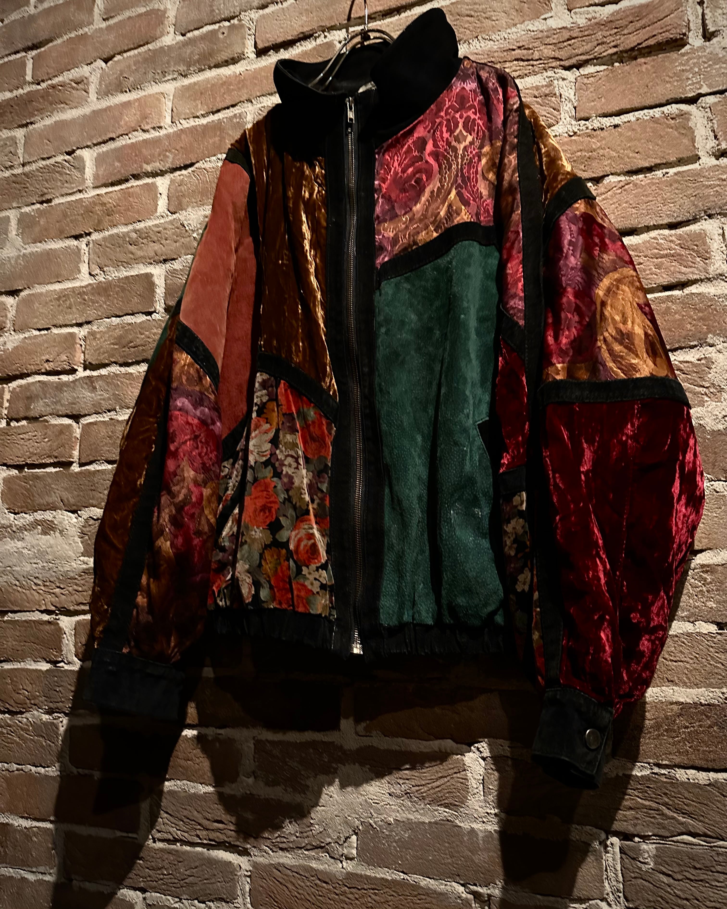 Caka act3】Suede Leather × Velour Switching Vintage Jacket | Caka