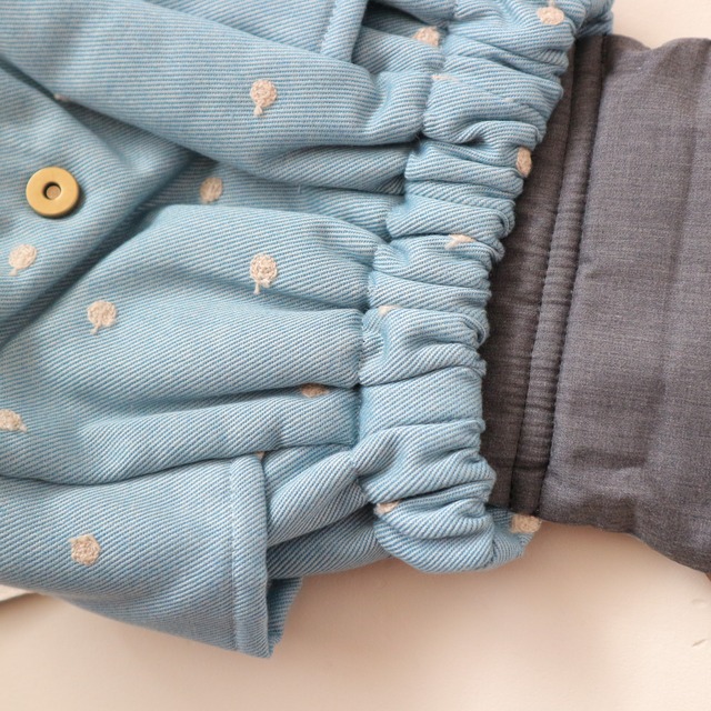 【完売】ドット刺繍のベビーリュック(ブルーデニム)