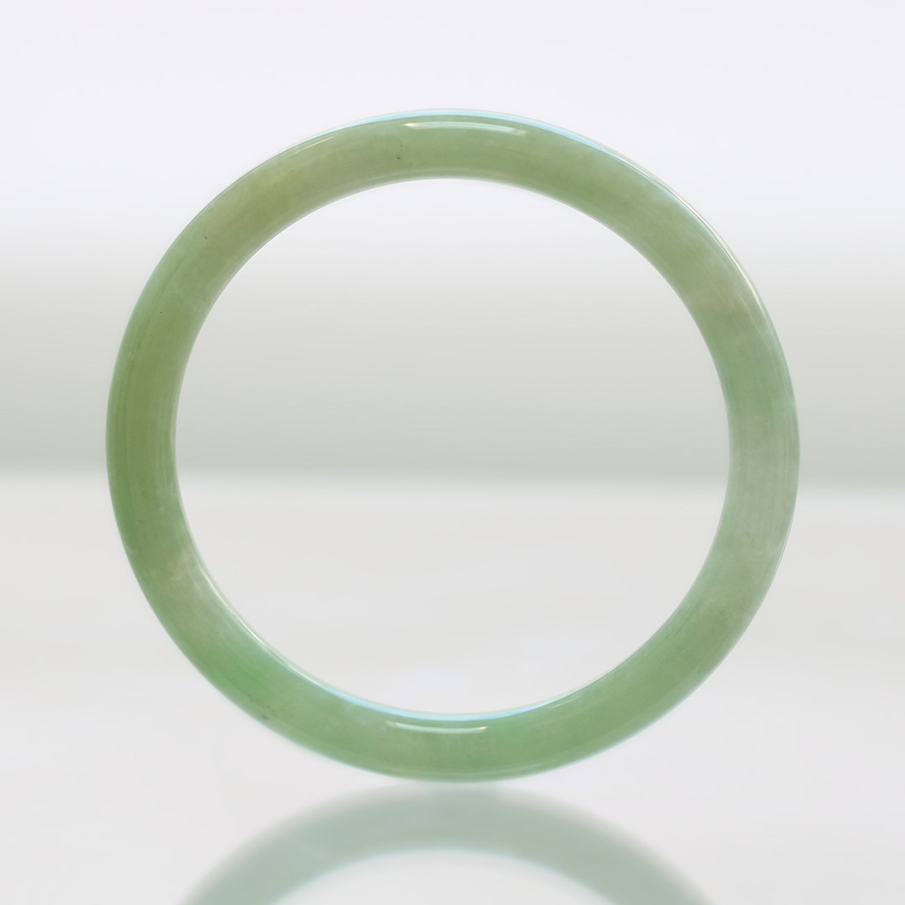 【内径 約58mm】 princess/clear green 翡翠バングル A貨翡翠 jd_bg1238