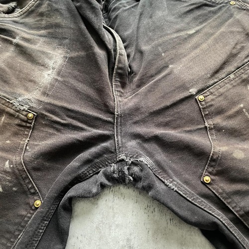 USA製品ブラウンカラー ダブルニー Carhartt B01 BLK w34 詳細写真6
