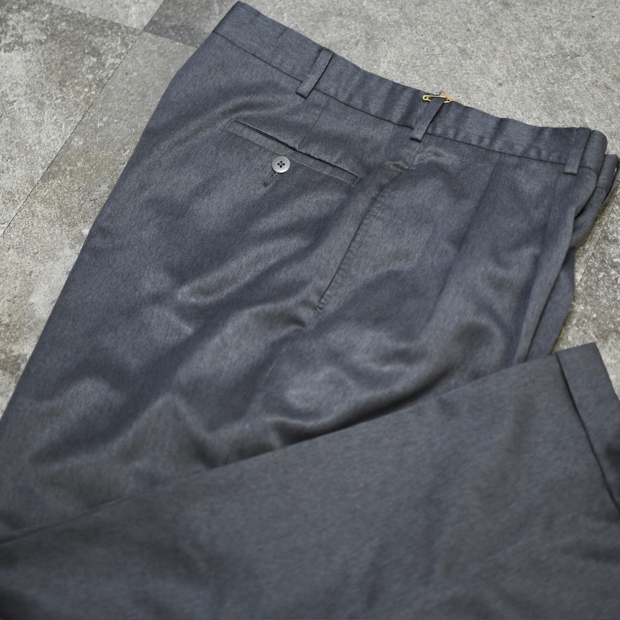 SAVANE "杢調" 2tuck slacks gray