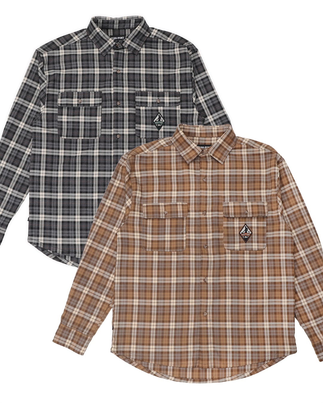 Pass~Port|Wanderer Flannel Vineyard Shirt (2 Color) 送料無料