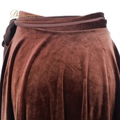 社交ダンス 衣装 スカート ブラウン系 チャコット Chacott 茶 巻きスカート ベロア 光沢 高級感 上品 レッスン 練習 かわいい 紐 ダンス衣装 柔らかい生地 ひらひら クリーム色