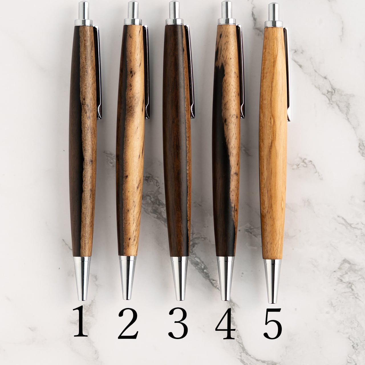 杢軸ボールペン】くろがき（黒柿） / ノック式木製ボールペン