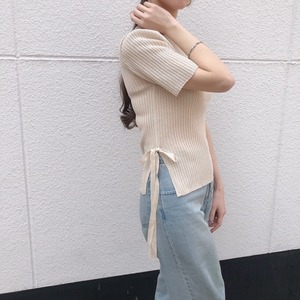 Side ribbon knit /beige(予約商品4月下旬発送予定)