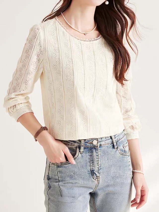 Floral lace pullover  L0766