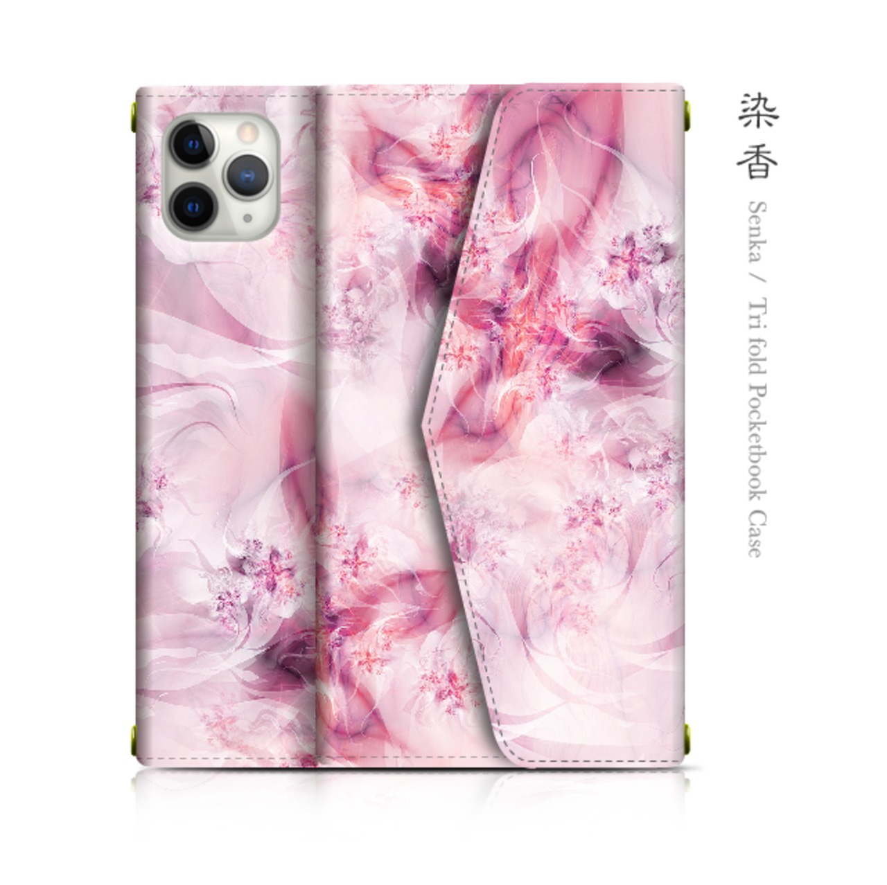 染香 - 和風 三つ折り手帳型iPhoneケース