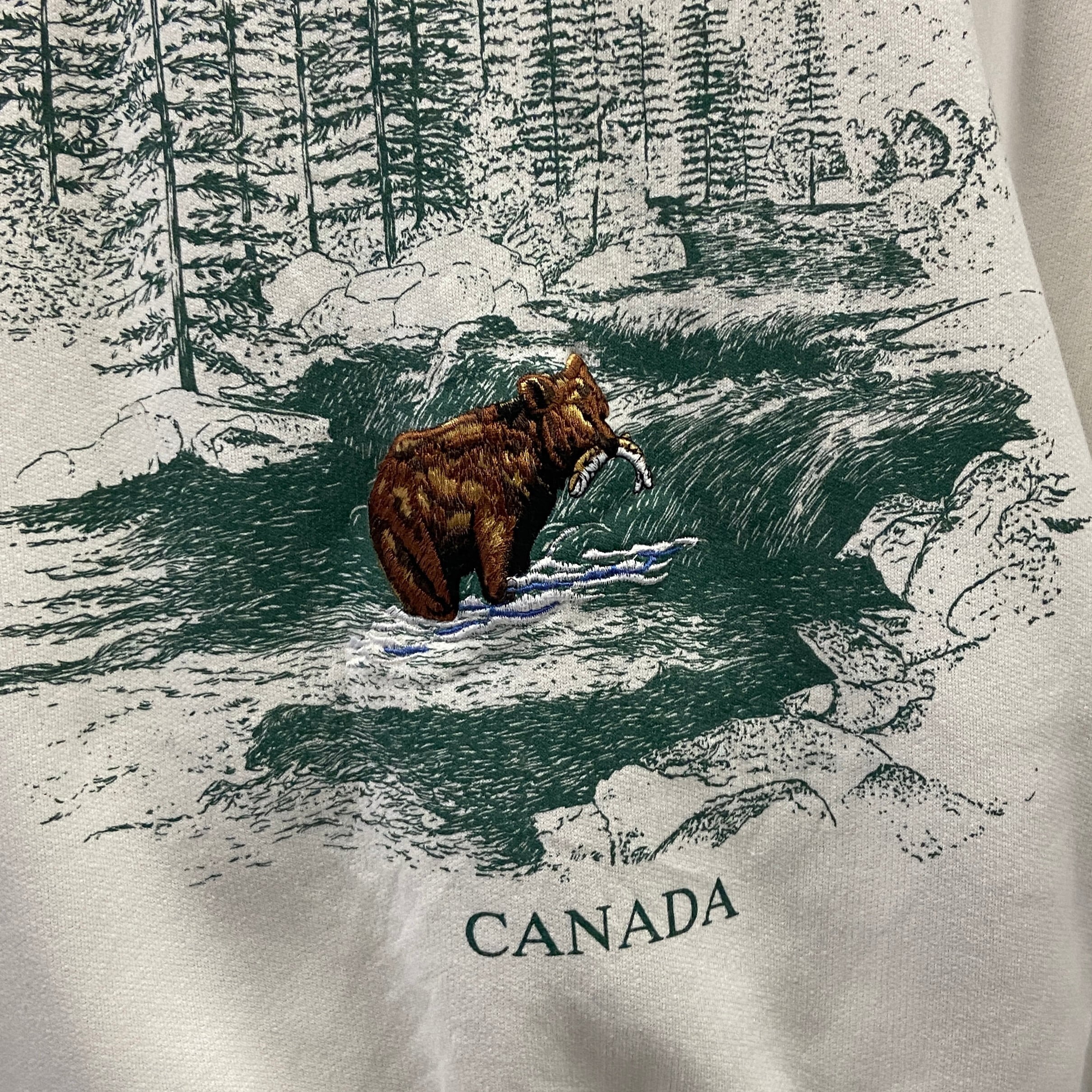 90年代 カナダ製 くま 熊 アニマル 襟付き スーベニア アートプリント ...