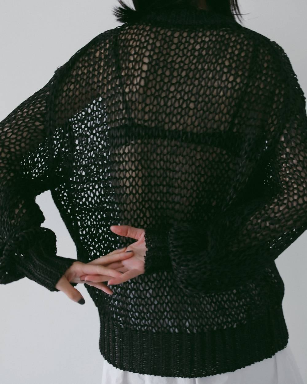 アンヌーク　Tapeyarn Loose Knit ブラック anuke 】Tapeyarn Loose Knit | valance 福井｜レディース セレクト