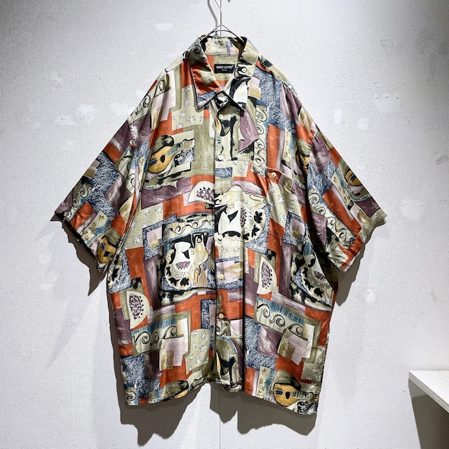 Psychedelic Chaos pattern drape loose SS shirt (made in Italy)