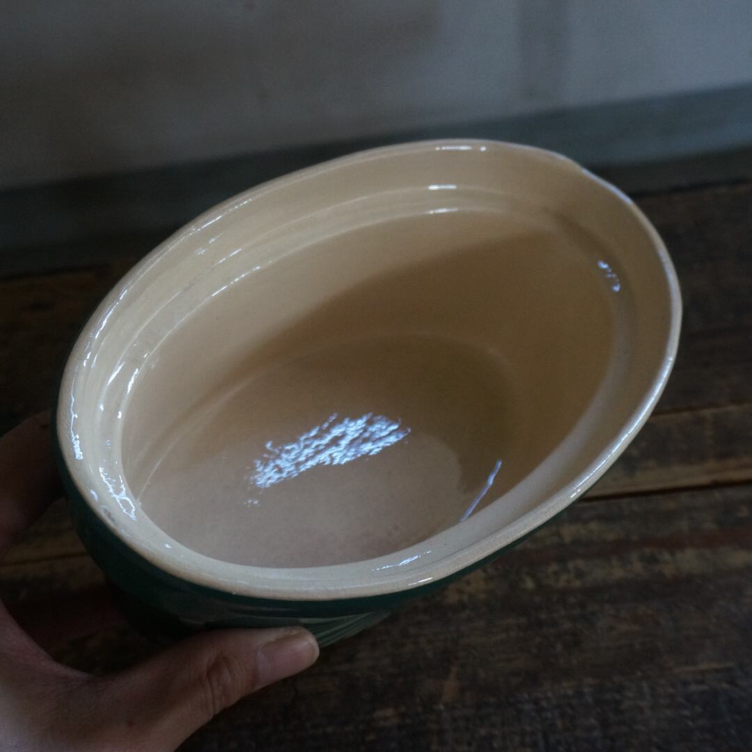 古いフランスの陶器テリーヌポット