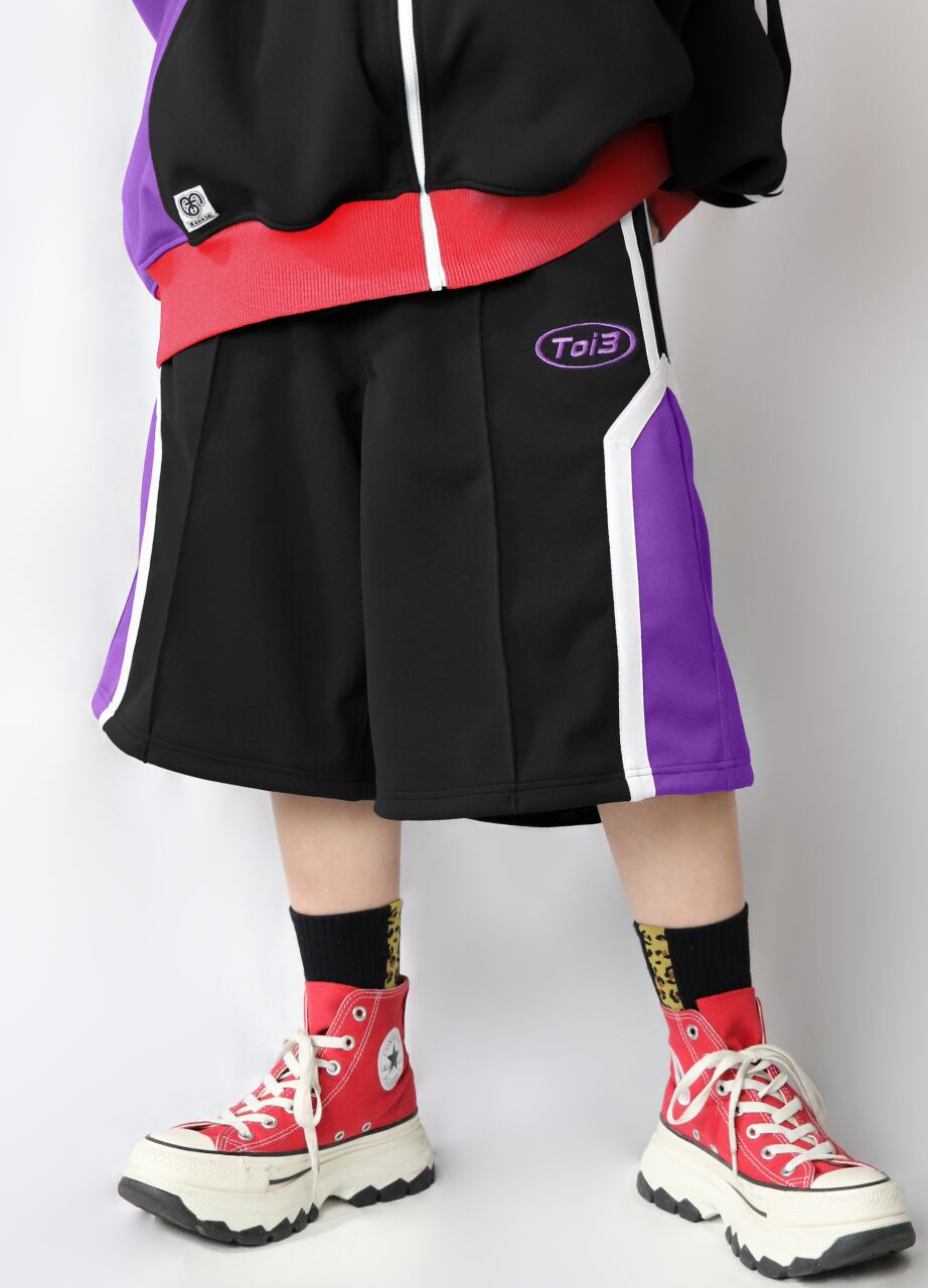 Center pleat side line wide jersey shorts(センタープリーツサイド