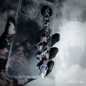 毒と薔薇 キーホルダー 丨KRAKEN丨パワーストーン丨Gothic丨深海鉱石標本