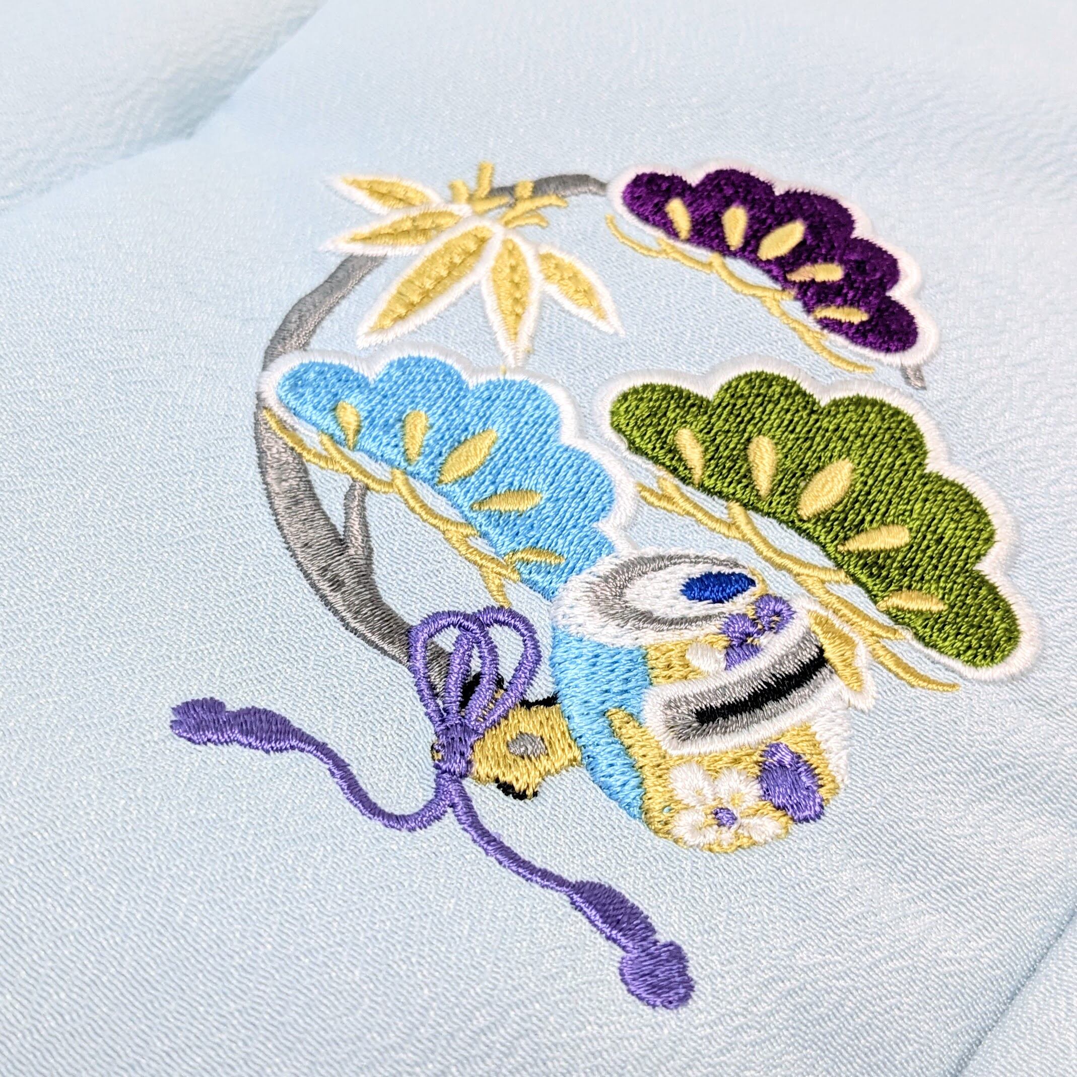七五三用 紺色着物 鷹と花の刺繍 七五三 5歳 男の子 男児 着物 羽織 袴