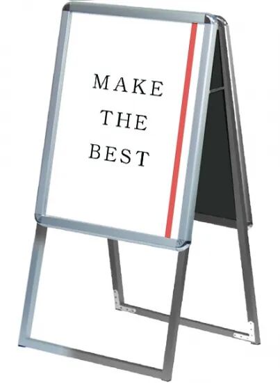 ポスターグリップスタンド看板 屋内用 A2両面シルバー
