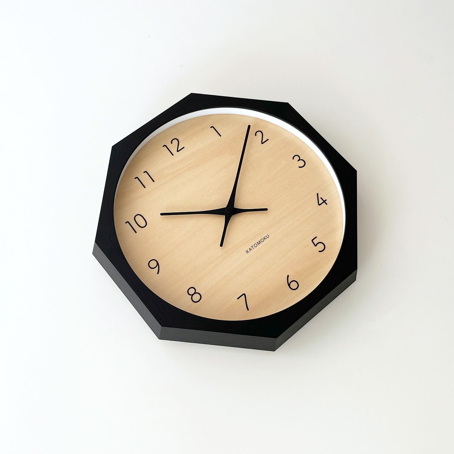 KATOMOKU muku clock 7 八角形 ブラック km-83BK8 掛け時計 | 加藤木工