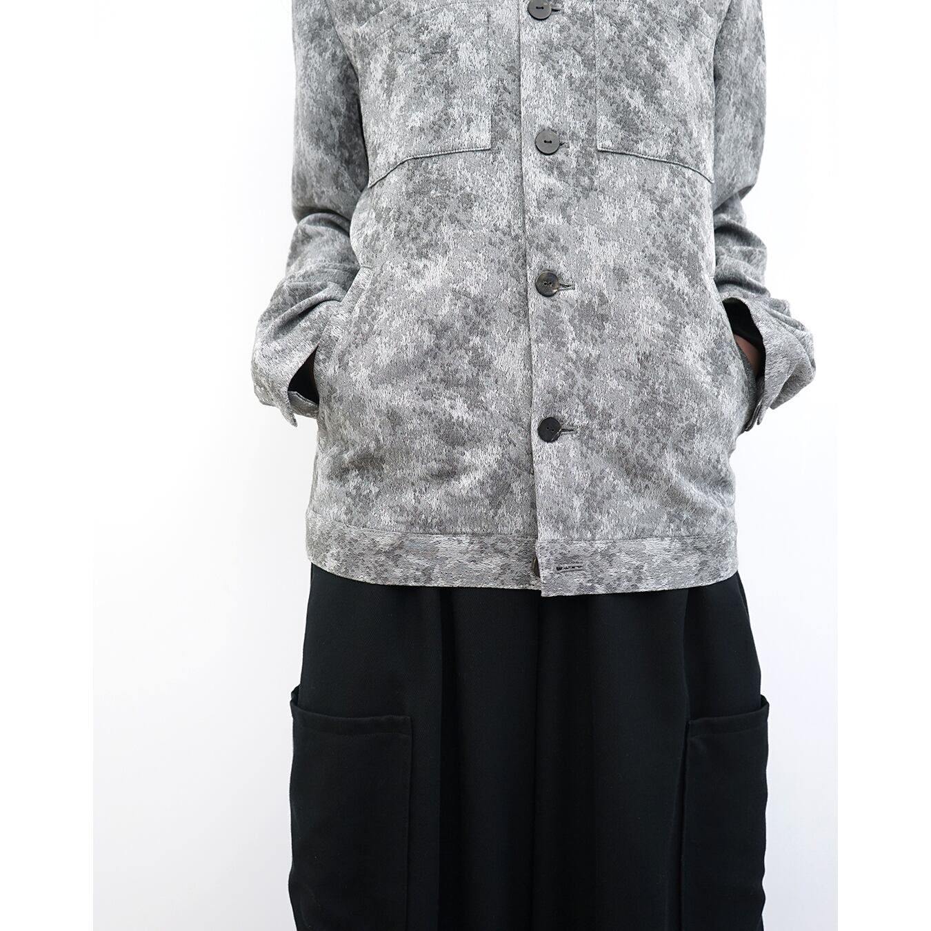 kujaku] (クジャク) J-548 Faded Jacquard Work Jacket | Clique Tokyo
